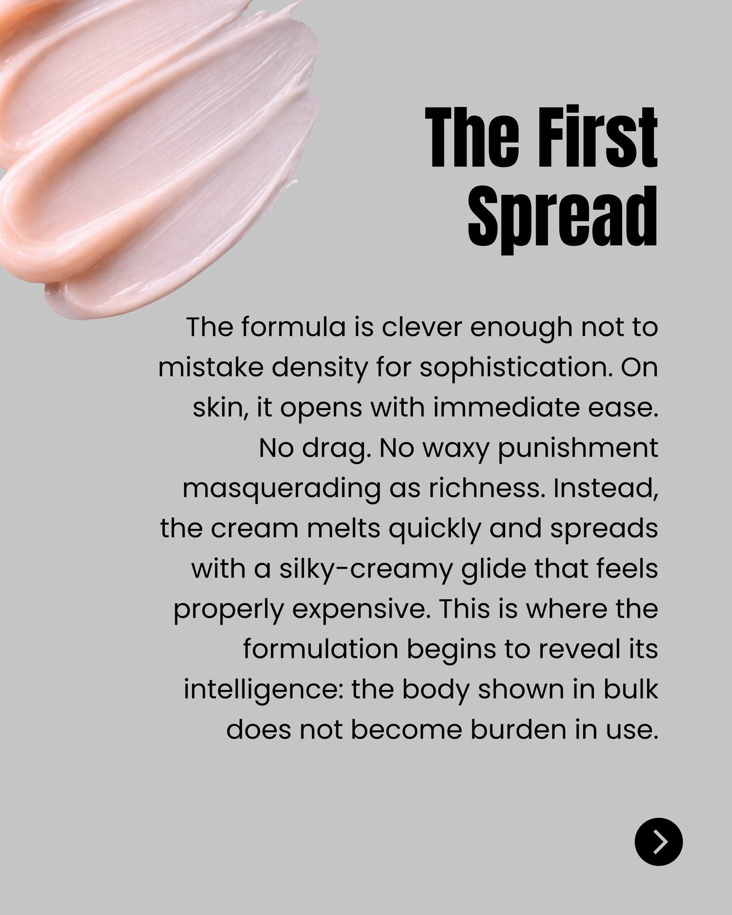 CHANEL Le Lift La Crème Main first spread and glide analysis
