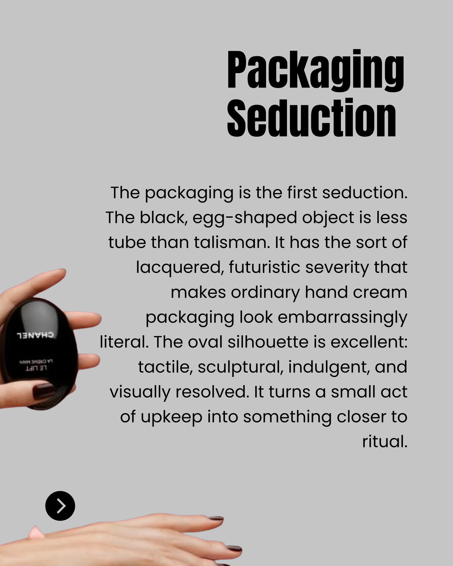 CHANEL Le Lift La Crème Main packaging functionality and dispensing analysis