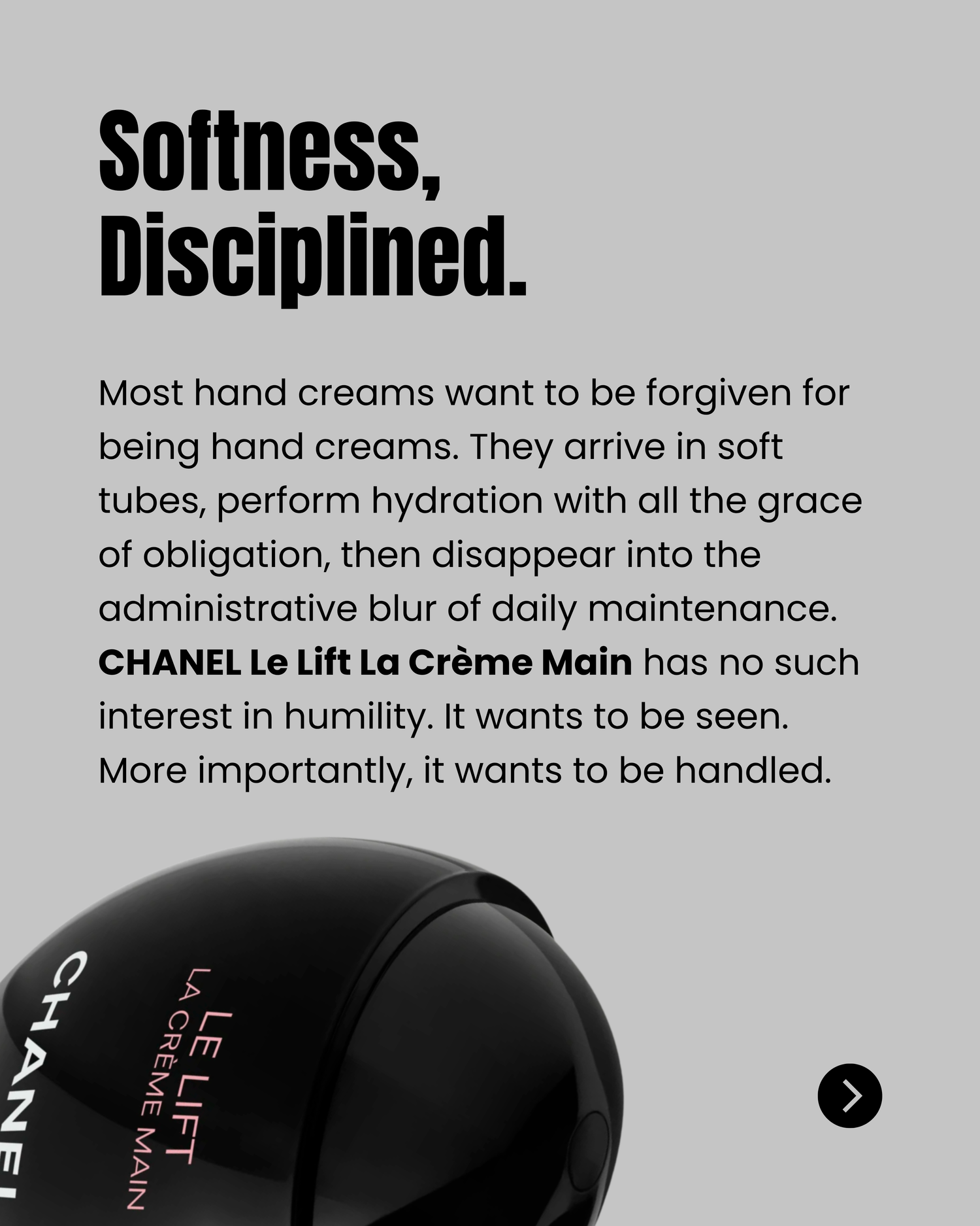 CHANEL Le Lift La Crème Main product positioning and luxury hand cream analysis